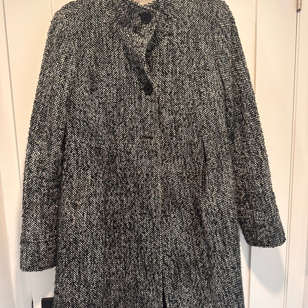 Women's Black and White Tweed Coat.